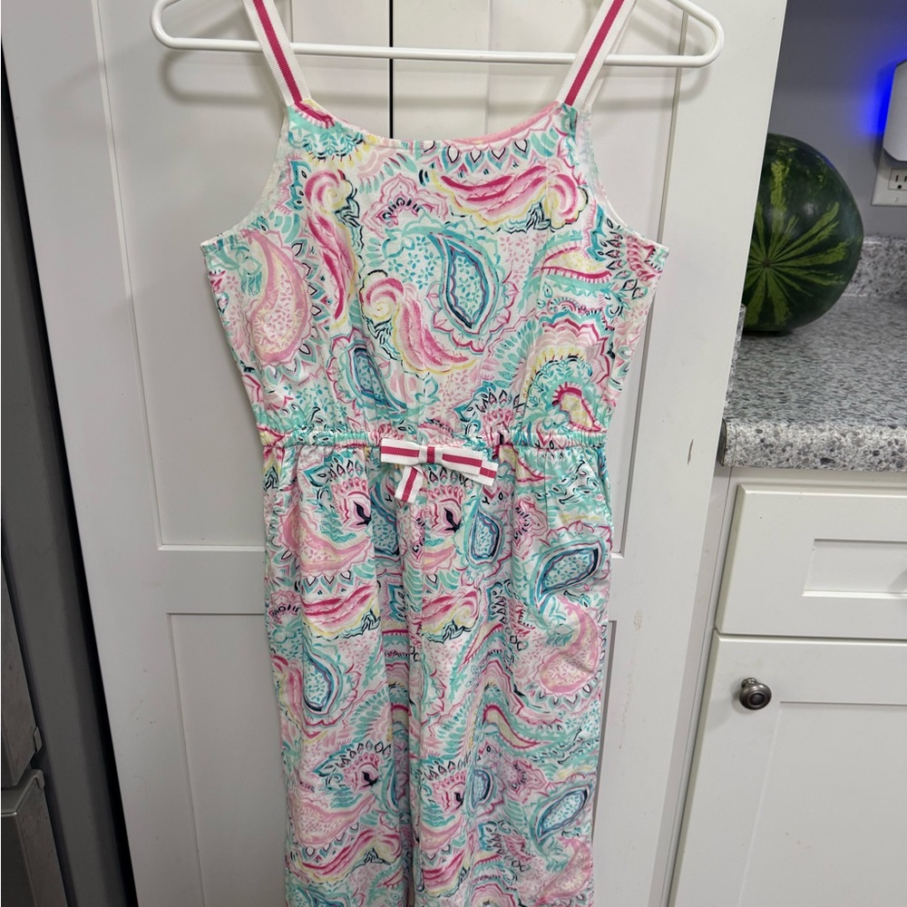 crown & ivy Girls Paisley Sleeveless Jumpsuit - Pink, Mint & Aqua